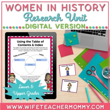 Preview of Women’s History Research Unit | Lower & Upper Grades (Digital Version)