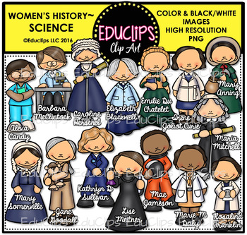Preview of Women’s History – Science Clip Art Bundle {Educlips Clipart}
