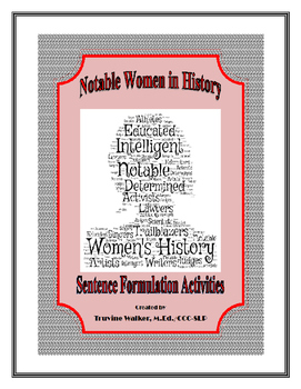 Preview of Women's History Sentence Formulation Packet (Common Core Aligned)