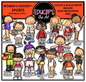 Preview of Women’s History – Sports Clip Art Bundle {Educlips Clipart}