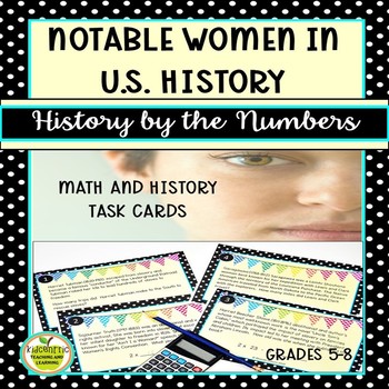 Preview of Women's History Task Cards | Math and U.S. History