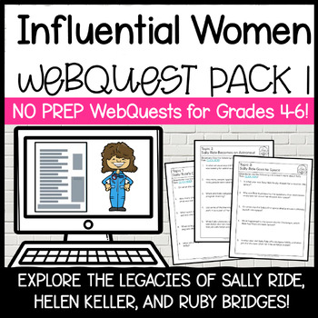 Preview of Women's History WebQuest Pack 1 | Sally Ride, Ruby Bridges, Helen Keller