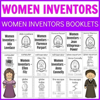 Preview of Women's History: Women Inventors Printable Booklet Coloring Book