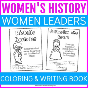 Preview of Women's History: Women Leaders biography read and color printable book