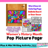 Women's History Word Search : Pop Picture Page® Coloring :