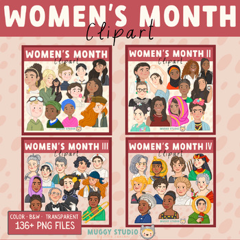 Preview of Women's History Month Clipart MEGA Bundle {Women in History Clip Art}