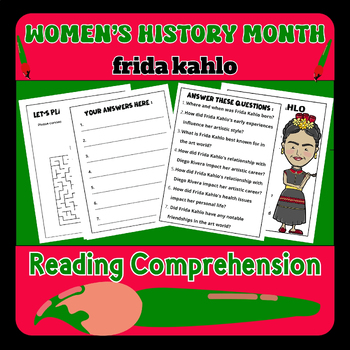 Preview of Women’s History Month Frida Kahlo Comprehension and Reading Questions