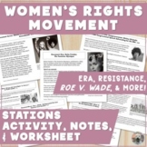 Women's Movement Stations & Activities: Feminism, ERA, Roe