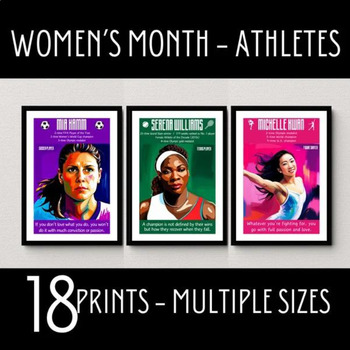 Preview of Women's National History Month Posters, Inspiring Female Athletes, Famous Women