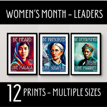 Preview of Women's National History Month Posters, Inspiring Female Leaders, Famous Women