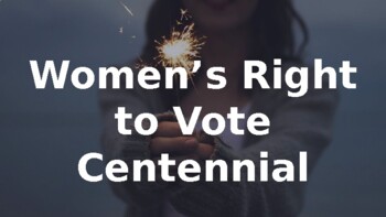 Preview of Women's Right to Vote Centennial (19th Amendment) Powerpoint