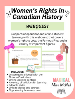 Preview of Women's Rights: Canadian History WebQuest