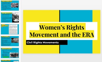 Preview of Women's Rights Movement & the ERA Powerpoint Slides and Notes