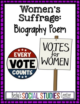 Preview of Women's Rights Suffrage Movement - Biography Poem of an Influential Leader