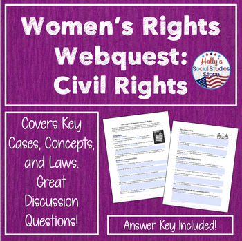 Preview of Women's Rights Webquest: Civil Rights