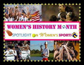 Preview of Womens History Month | Female Sports Athletes Bulletin Board Posters Physical Ed