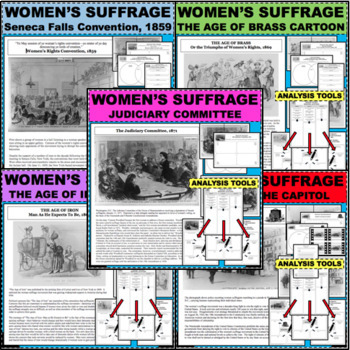 Preview of Women's Suffrage BUNDLE of PRIMARY SOURCES and Analysis Tools Right to Vote