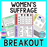 Women's Suffrage Breakout Activity - Task Cards Puzzle Challenge