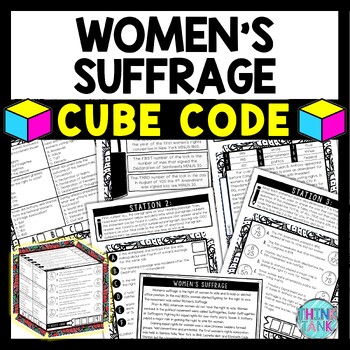 Preview of Women's Suffrage Cube Stations - Reading Comprehension Activity - Voting Rights