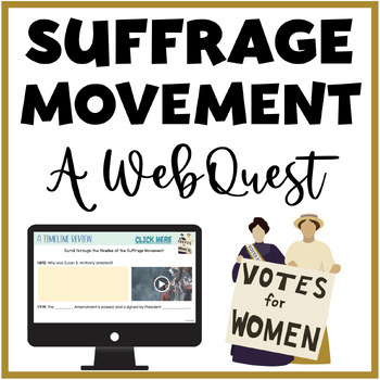 Preview of Women's Suffrage Internet Webquest Activity - 19th Amendment