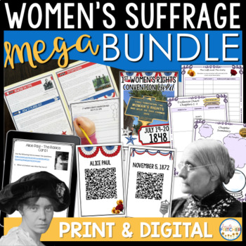 Preview of Women's Suffrage History | 19th Amendment | Susan B Anthony | Digital Printable