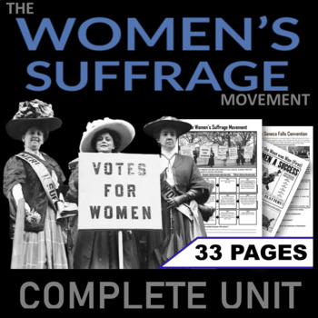 Preview of Women's Suffrage Movement: Complete Unit (Worksheets and Activities)