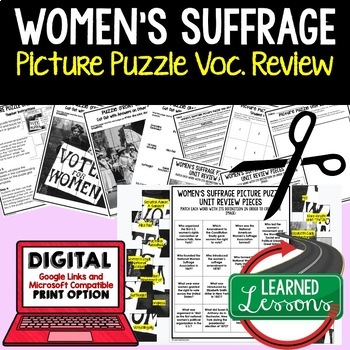 Women's Suffrage Activity Picture Puzzle Unit Review, Study Guide, Test