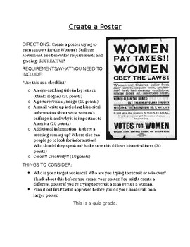 Preview of Women's Suffrage Poster & Scoring Guide