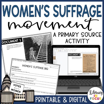 Preview of Women's Suffrage Primary Source Activity | DBQ | Women's History Month