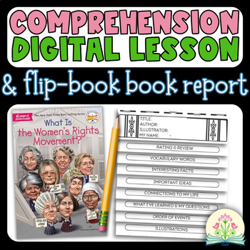 Preview of Women's Suffrage & Rights Movement 4th Grade Book Club Report Template & Lesson
