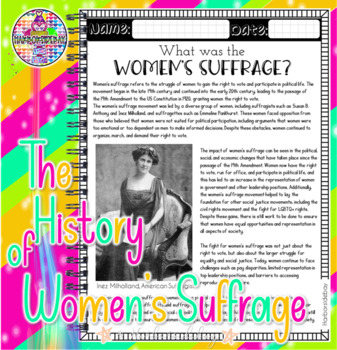 Preview of Women’s Suffrage |Susan B. Anthony |Elizabeth Stanton| Civil Rights| Powerful