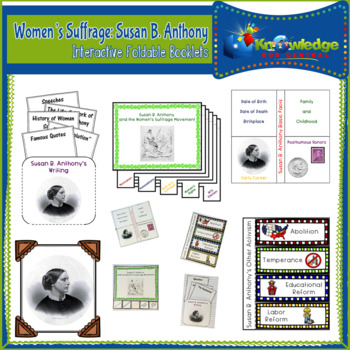 Preview of Women's Suffrage: Susan B. Anthony Interactive Foldable Booklets