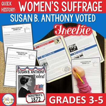 Preview of Women's Suffrage | Susan B. Anthony Voted | Distance Learning Printables