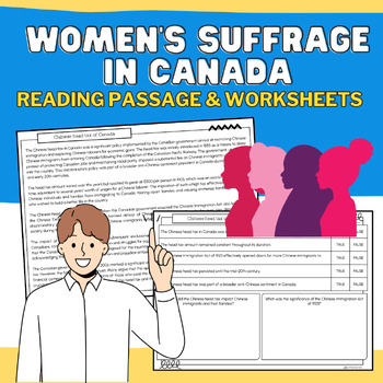 Preview of Women's Suffrage  of Canada: Nonfiction Reading Passage, Worksheets, Answer Keys