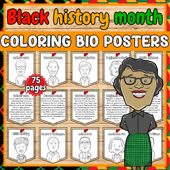 Preview of black history month Leaders coloring biography posters-bulletin board decoration