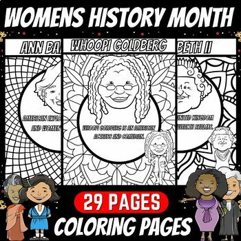 Women’s history Month Coloring Pages | Mindfulness Activity Coloring Sheets