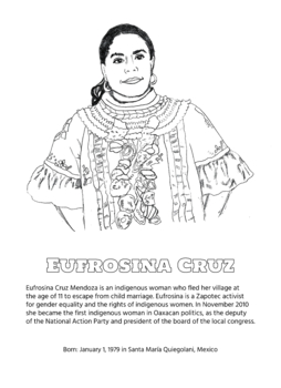 Preview of Women's history, hispanic, indigenous women, Eufrosina Mendoza