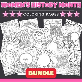 Preview of Women's history month Coloring Pages Sheets - Fun Womens Day Activities