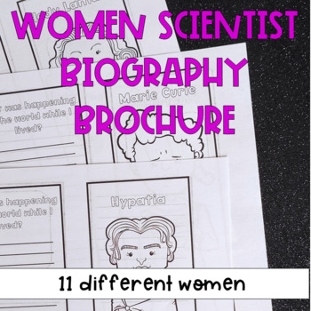 Preview of Women's history month activity: women scientist biography brochure
