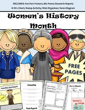 Preview of Women's History Activities - Posters, Research Templates, Bio Poems and More!