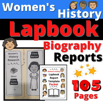 Preview of Womens History Biography Lapbook Research Report Activity Writing