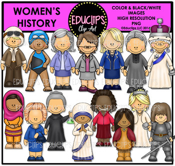 Preview of Women's History Clip Art Set {Educlips Clipart}