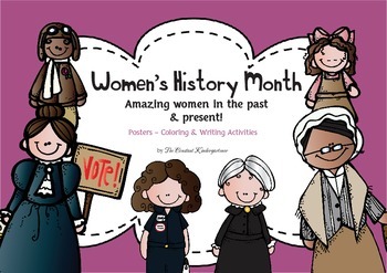 Preview of Women's History Month - Amazing Women Posters Coloring and Writing FREEBIE!