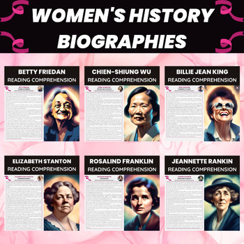 Preview of Womens History Month Biographies Reading Comprehension Bundle