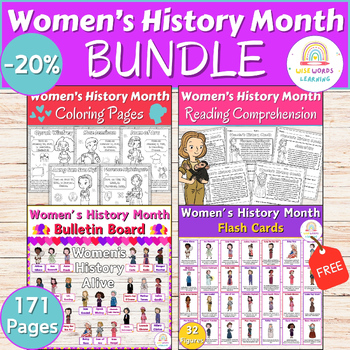 Preview of Womens History Month Biography Coloring Pages & Reading Comprehension... & more!