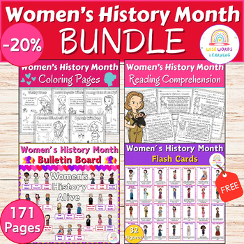 Preview of Womens History Month Biography Coloring Pages & Reading Comprehension... & more!