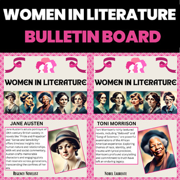 Preview of Womens History Month Bulletin Board Women in Literature and Poetry Authors