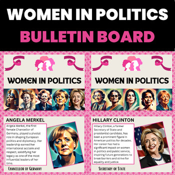 Preview of Womens History Month Bulletin Board Women in Politics Female Politicians
