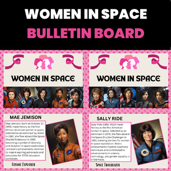 Preview of Womens History Month Bulletin Board Women in Space and Female Astronauts NASA
