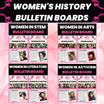 Preview of Womens History Month Bulletin Boards Bundle | Women Leaders Activists STEM